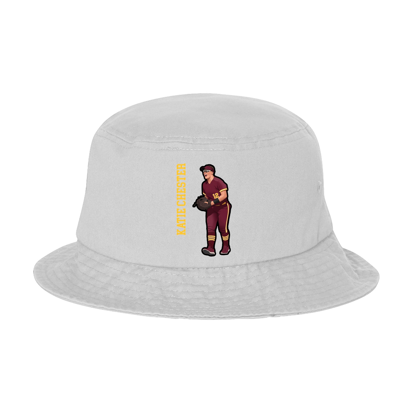 Bucket Cap — Name Vertical in White