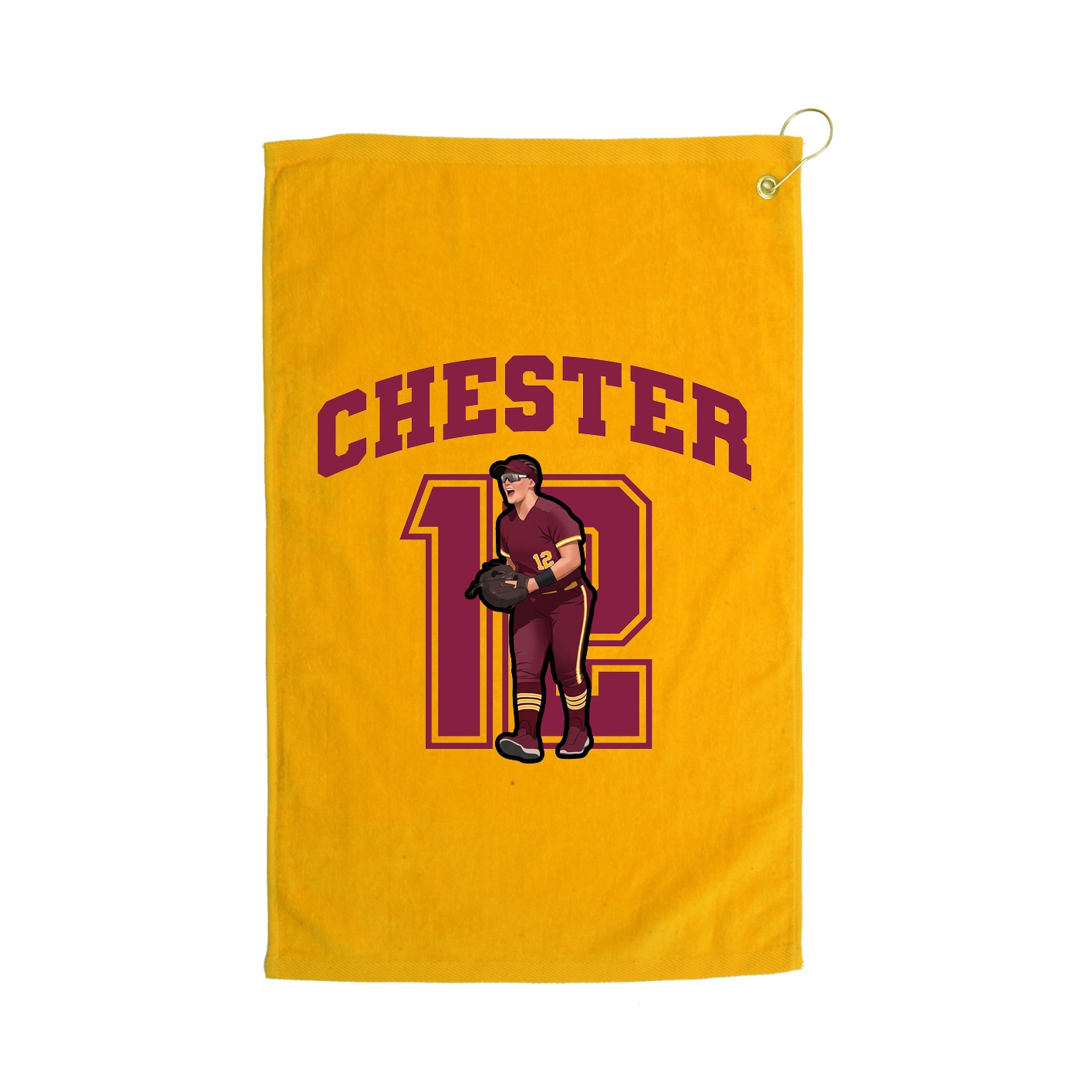Golf Towel — Number in Gold