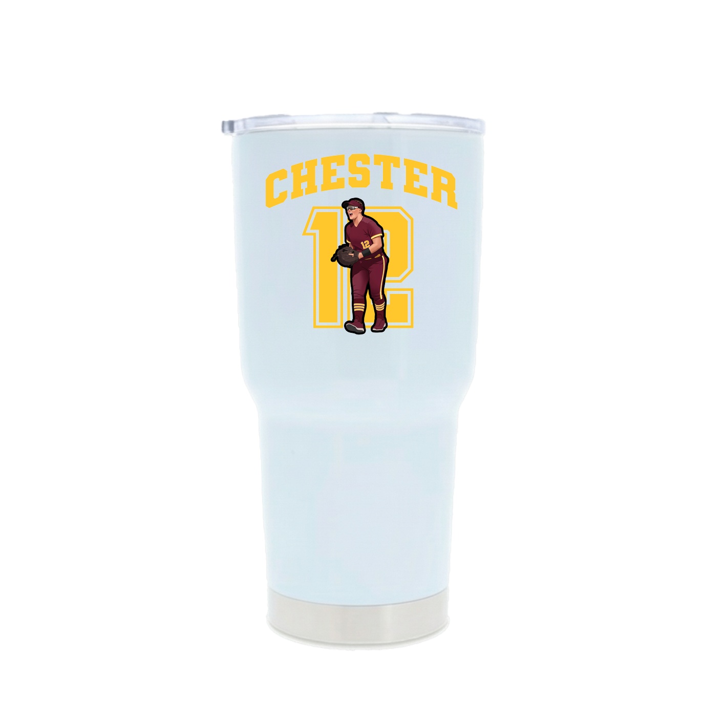 30oz Stainless Steel Tumbler — Number in White
