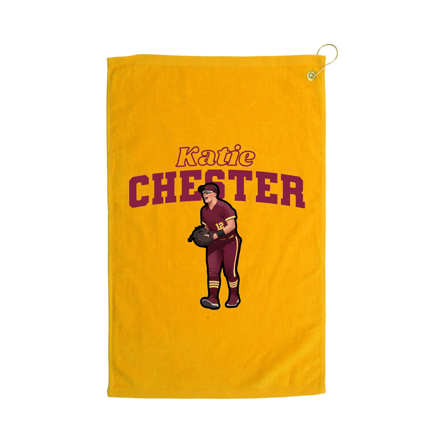 Golf Towel — Name Arch in Gold