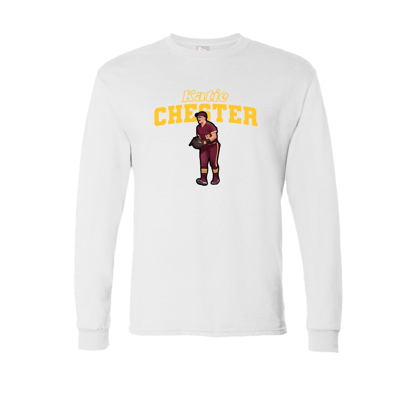 Long Sleeve Tee — Name Arch in White