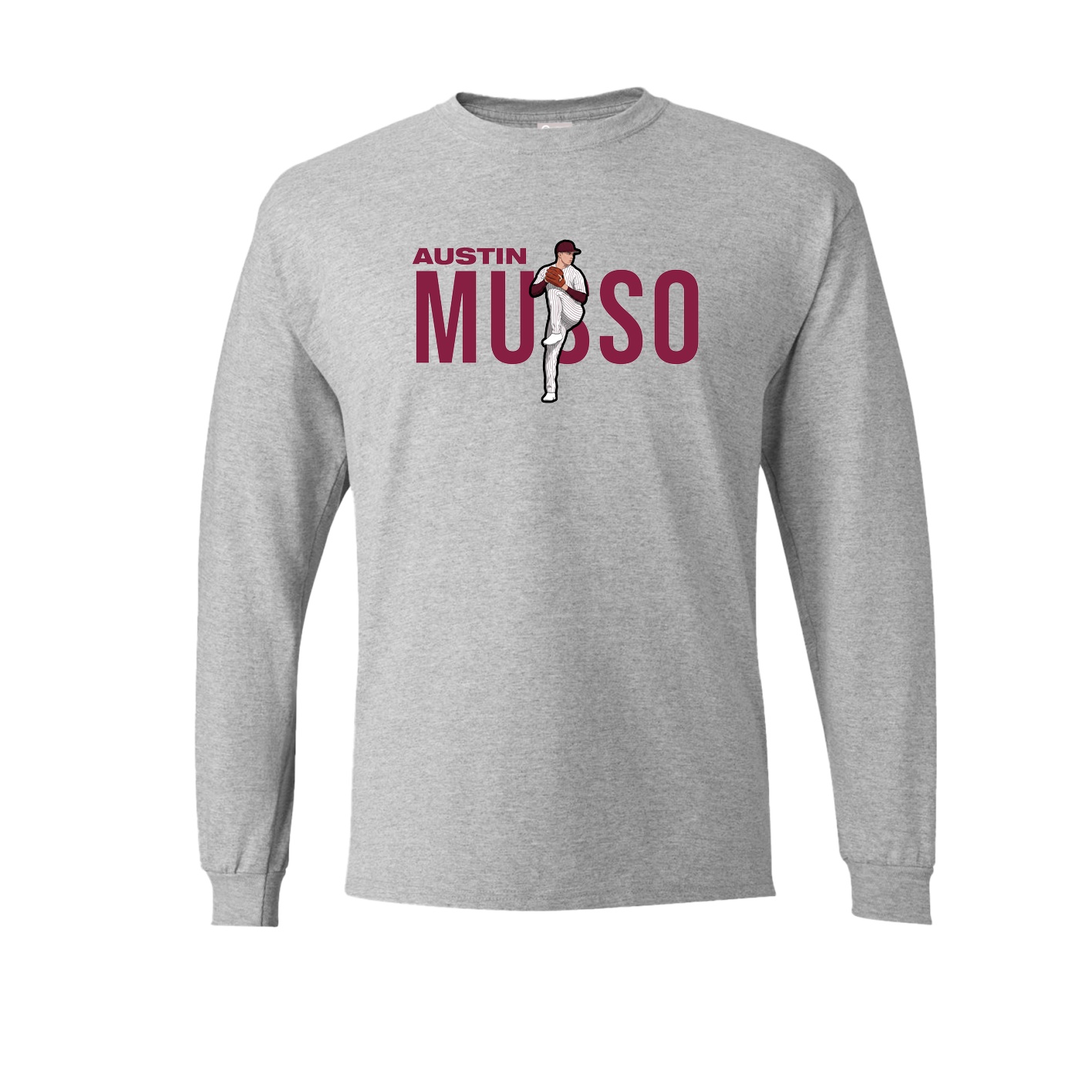 Long Sleeve Tee — Player Name in Grey