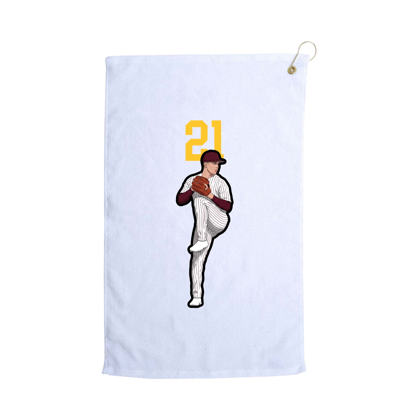 Golf Towel — Number Top in White