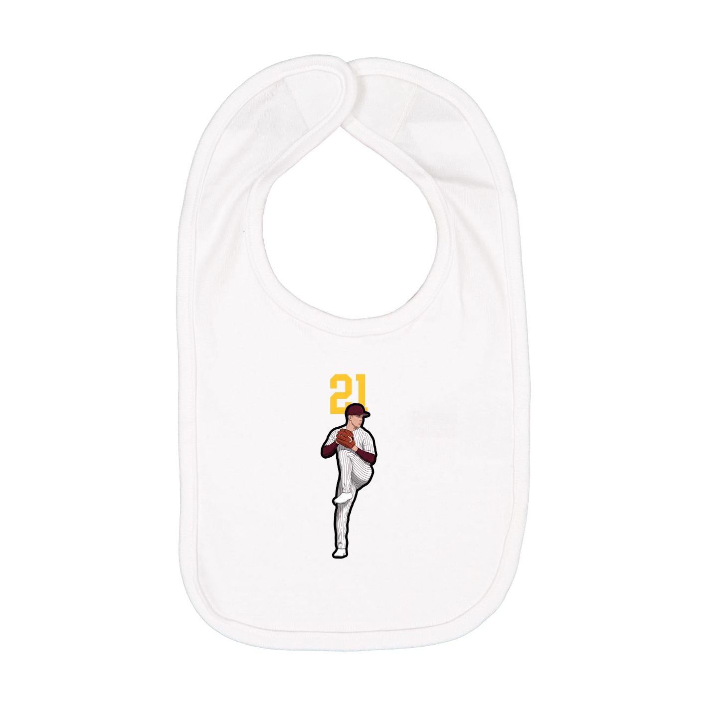 Infant Bib — Number Top in White
