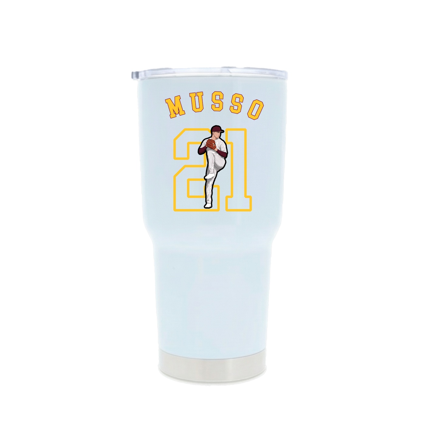 30oz Stainless Steel Tumbler — Shirsey Arch in White