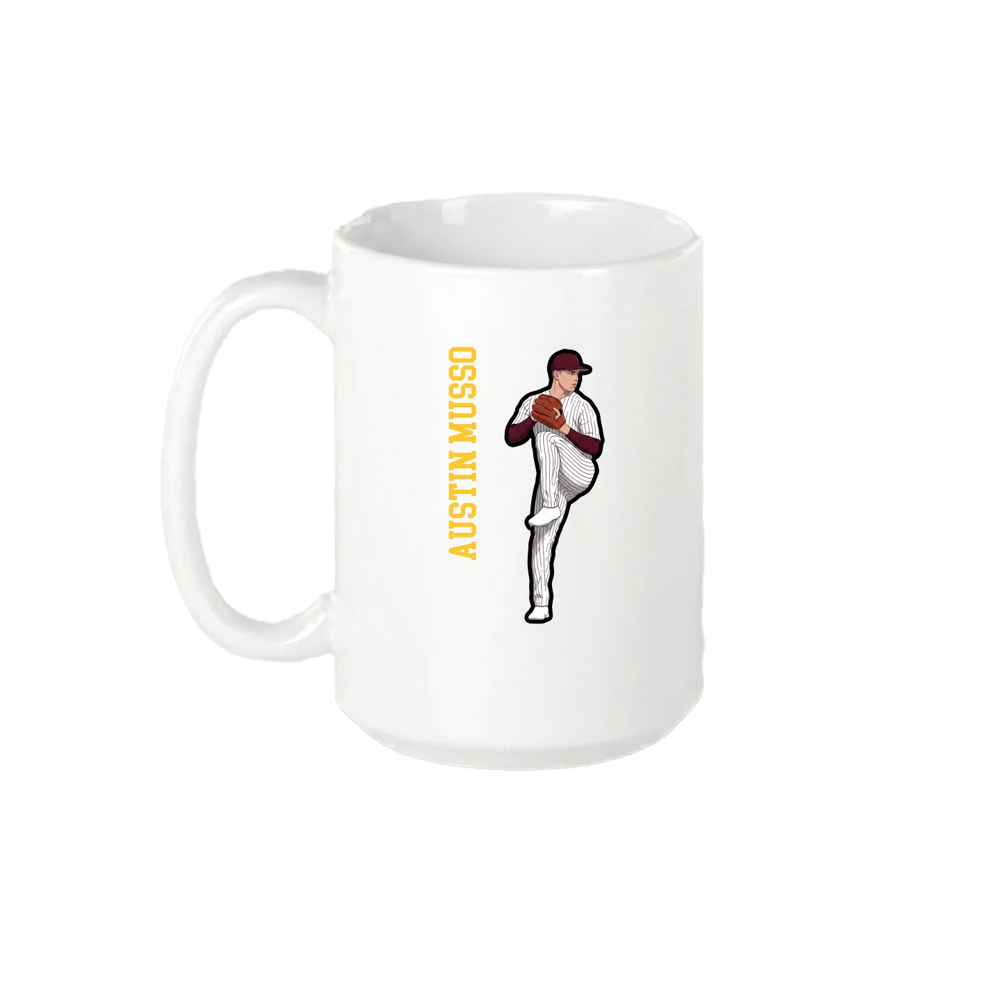 15oz Coffee Mug — Name Vertical in White