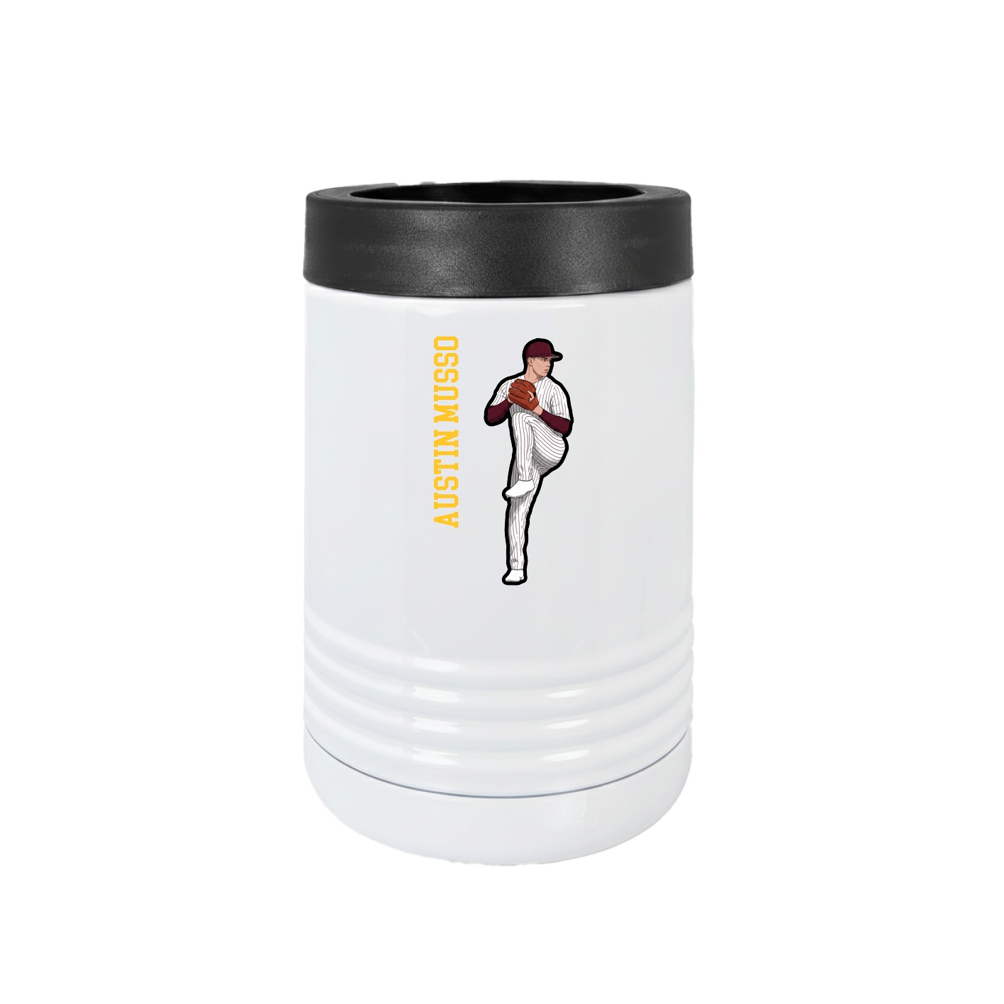 Beverage Holder — Name Vertical in White