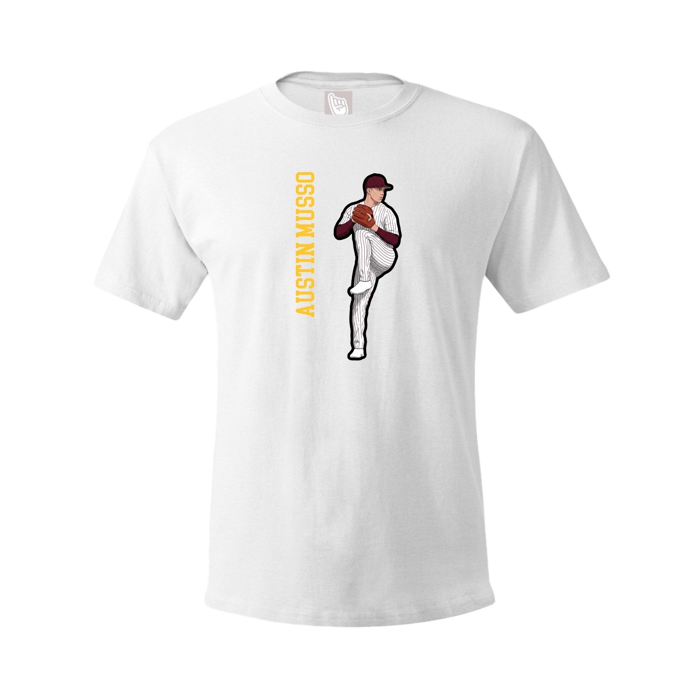 Youth Tee — Name Vertical in White