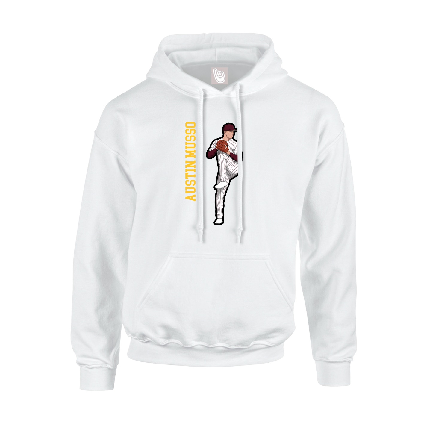 Youth Hoodie — Name Vertical in White