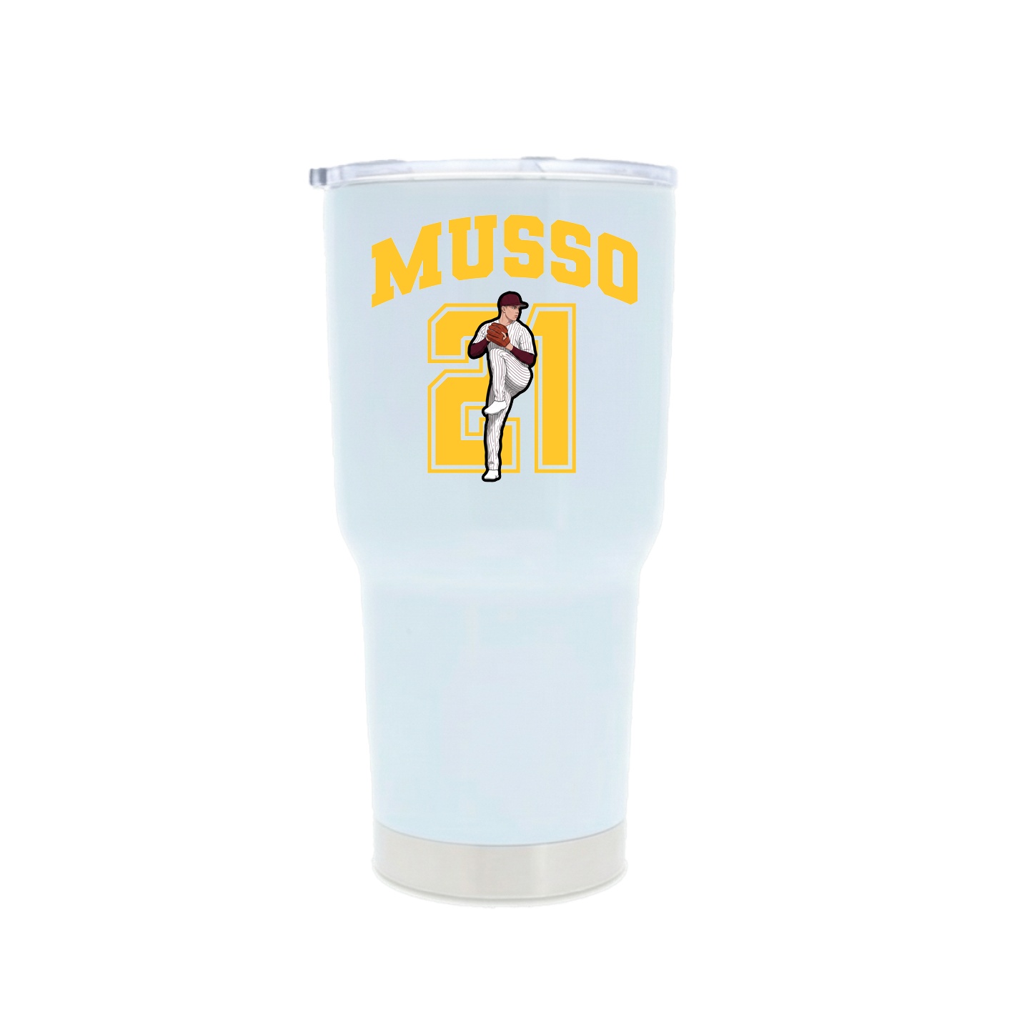 30oz Stainless Steel Tumbler — Number in White