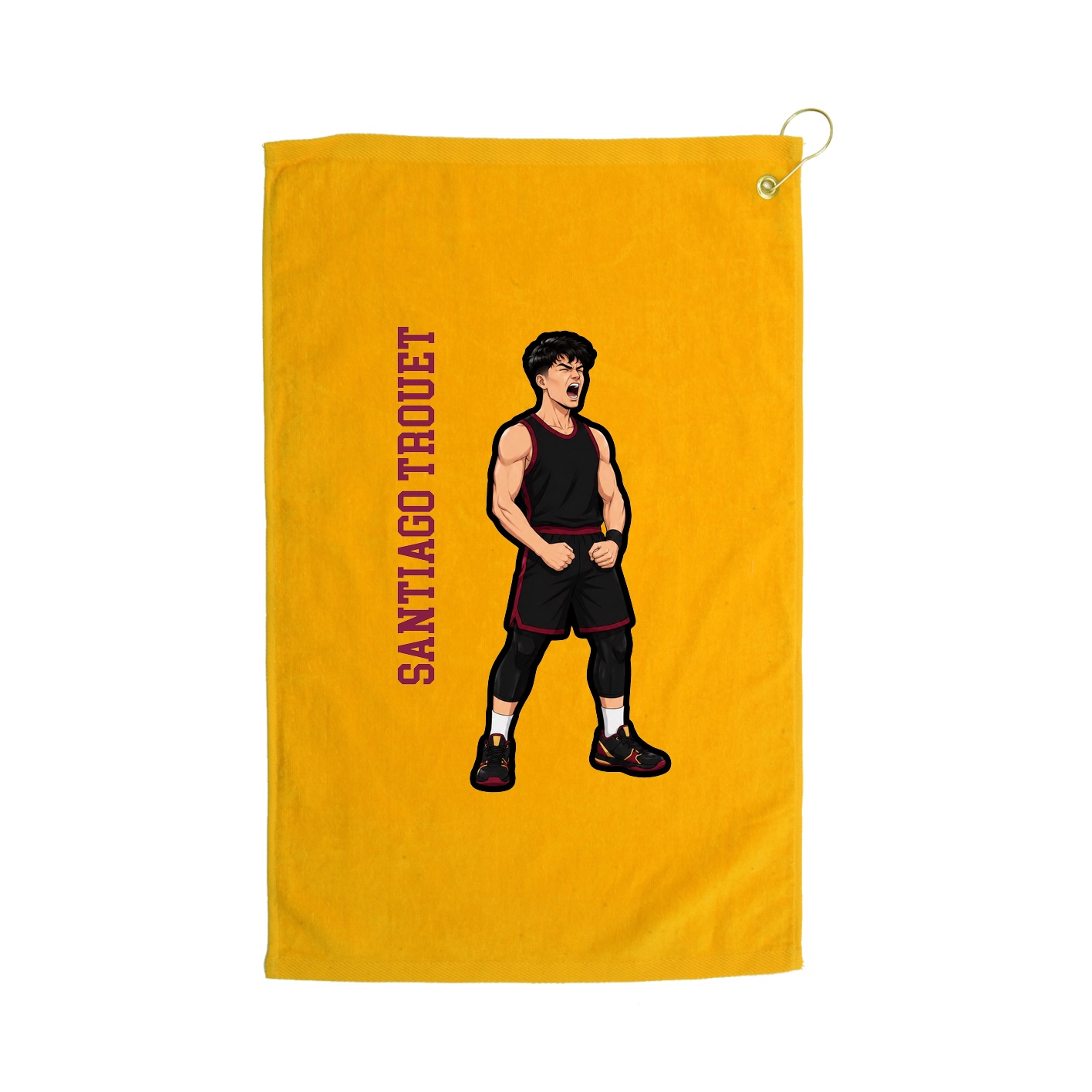 Golf Towel — Name Vertical in Gold