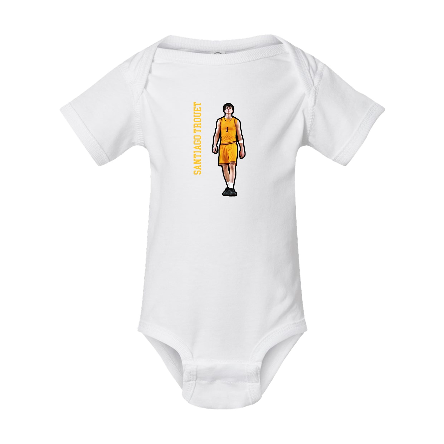 Baby Onesie — Name Vertical in White