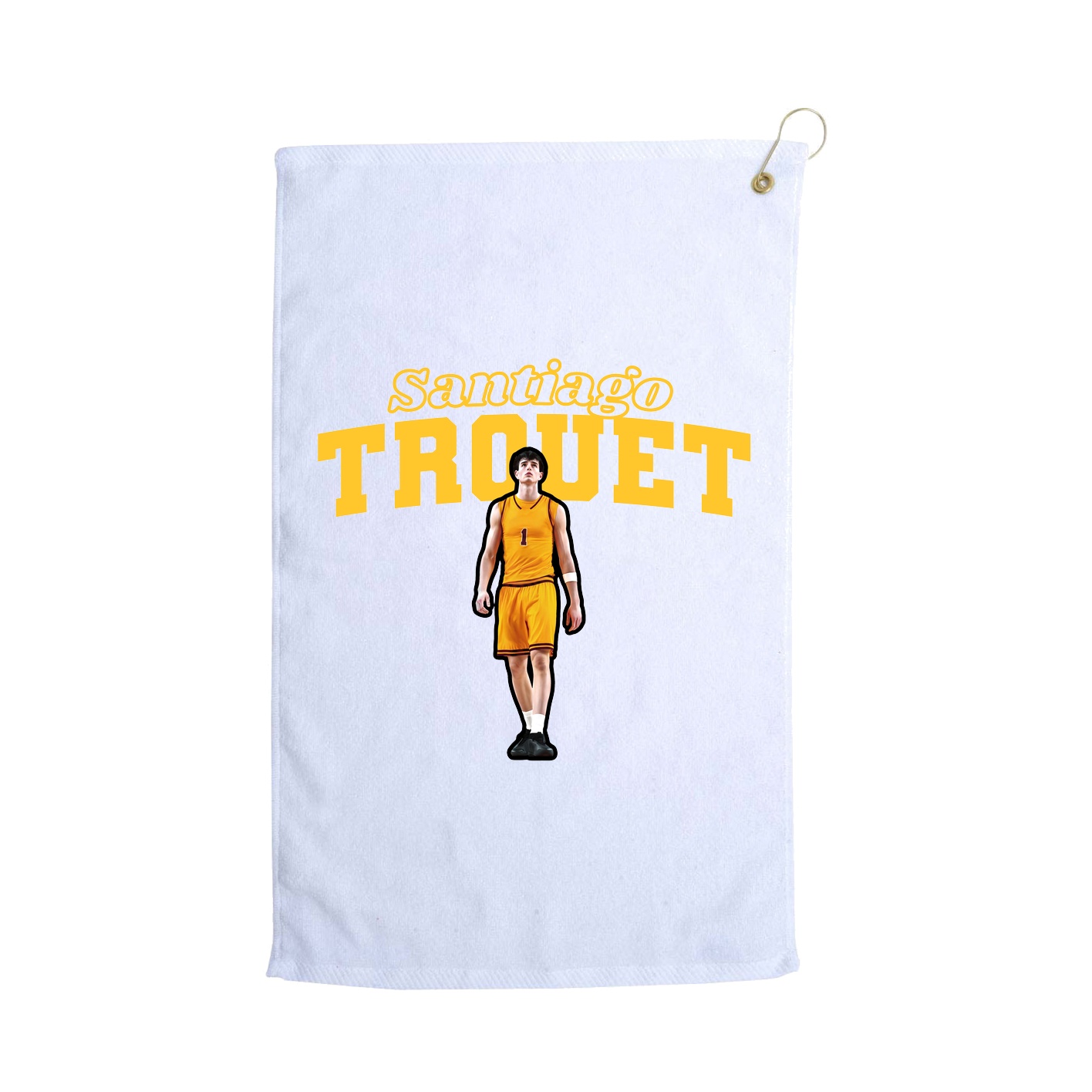 Golf Towel — Name Arch in White