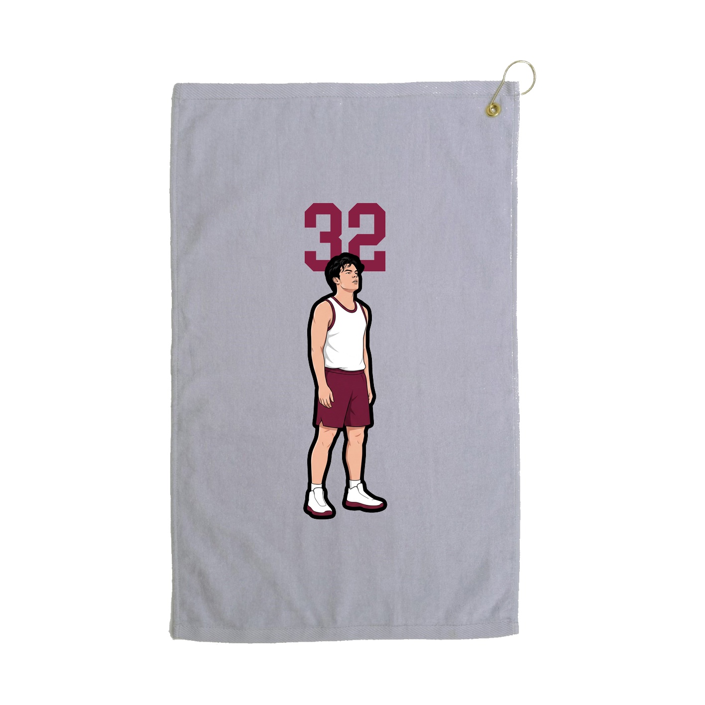 Golf Towel — Number Top in Grey