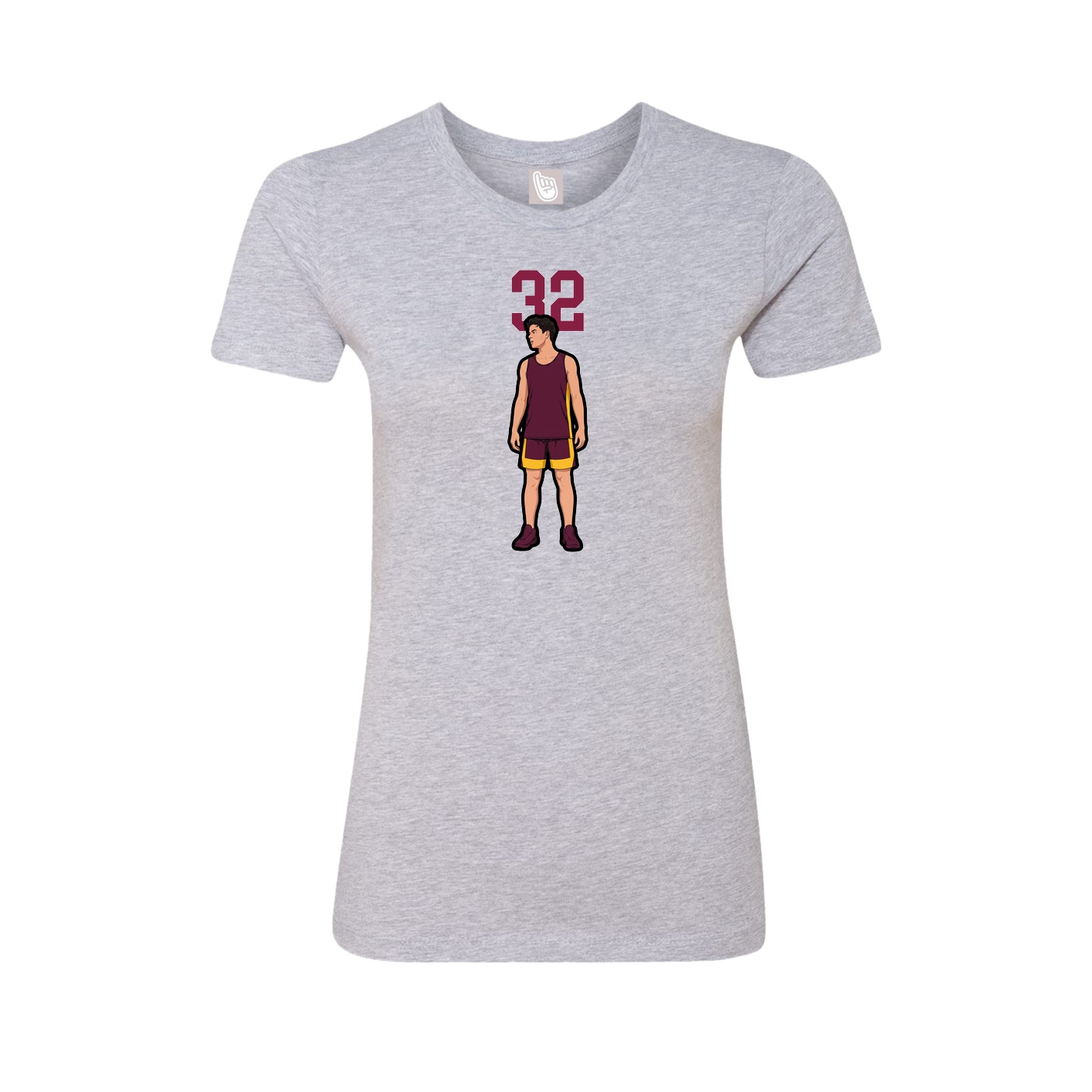 Fitted Women's Tee — Number Top in Grey