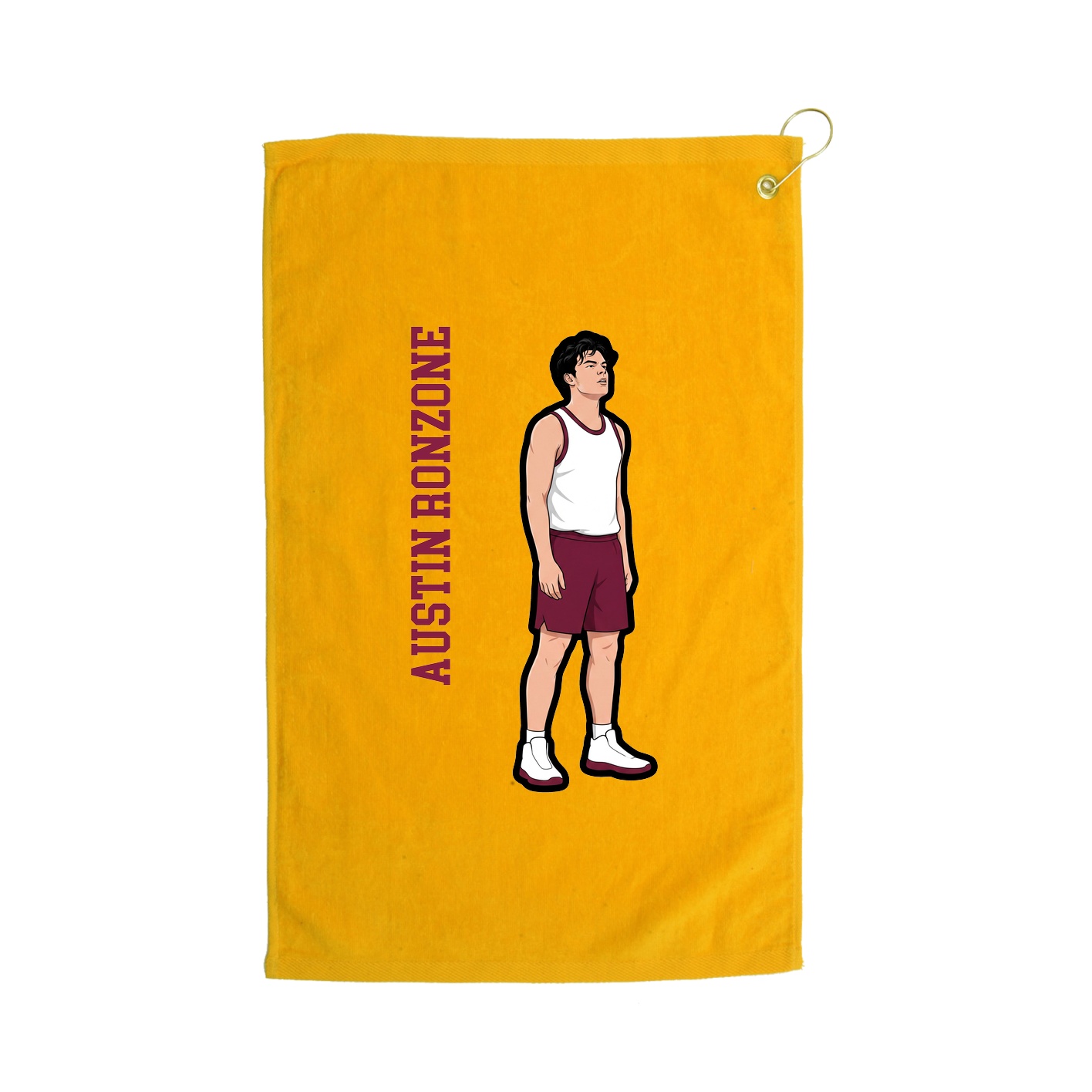 Golf Towel — Name Vertical in Gold