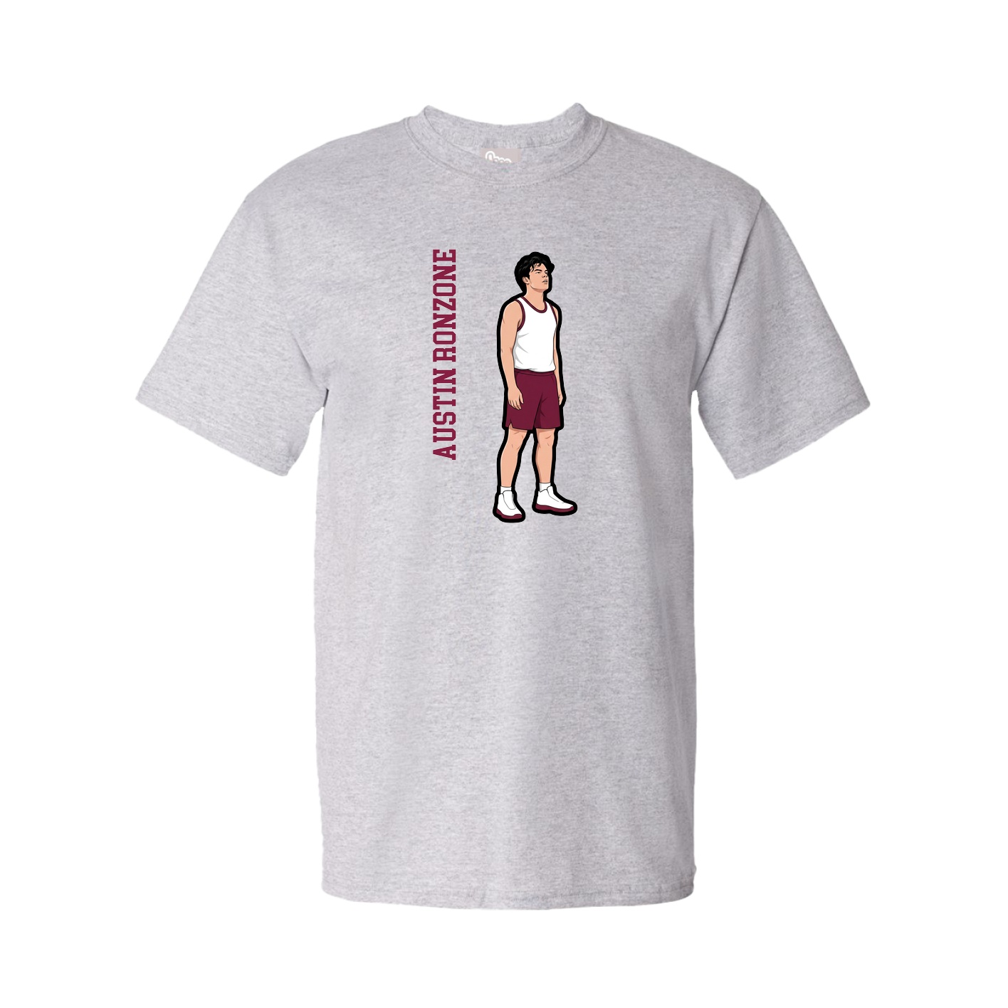 Tee — Name Vertical in Grey