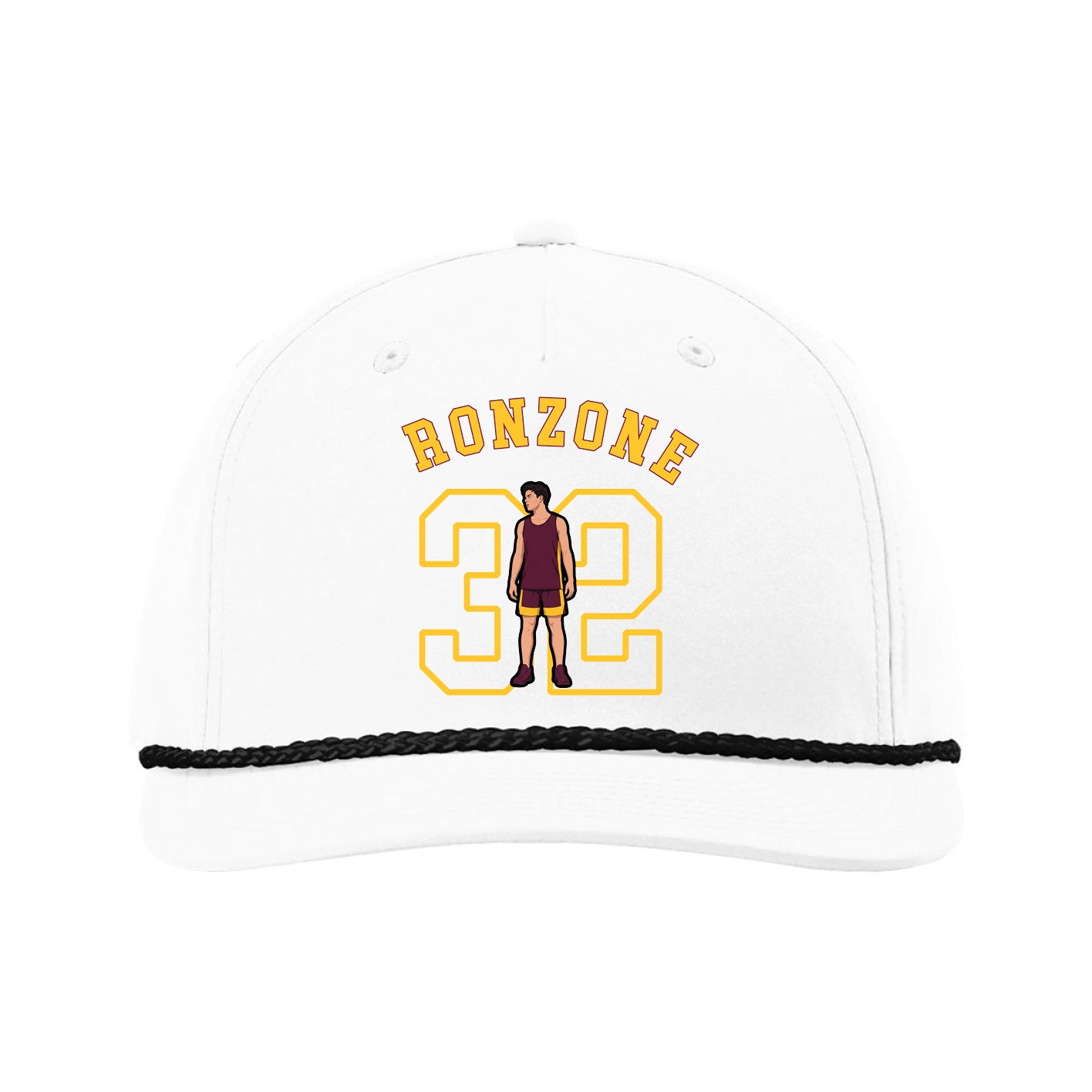 Five-Panel Classic Rope Cap — Shirsey Arch in White