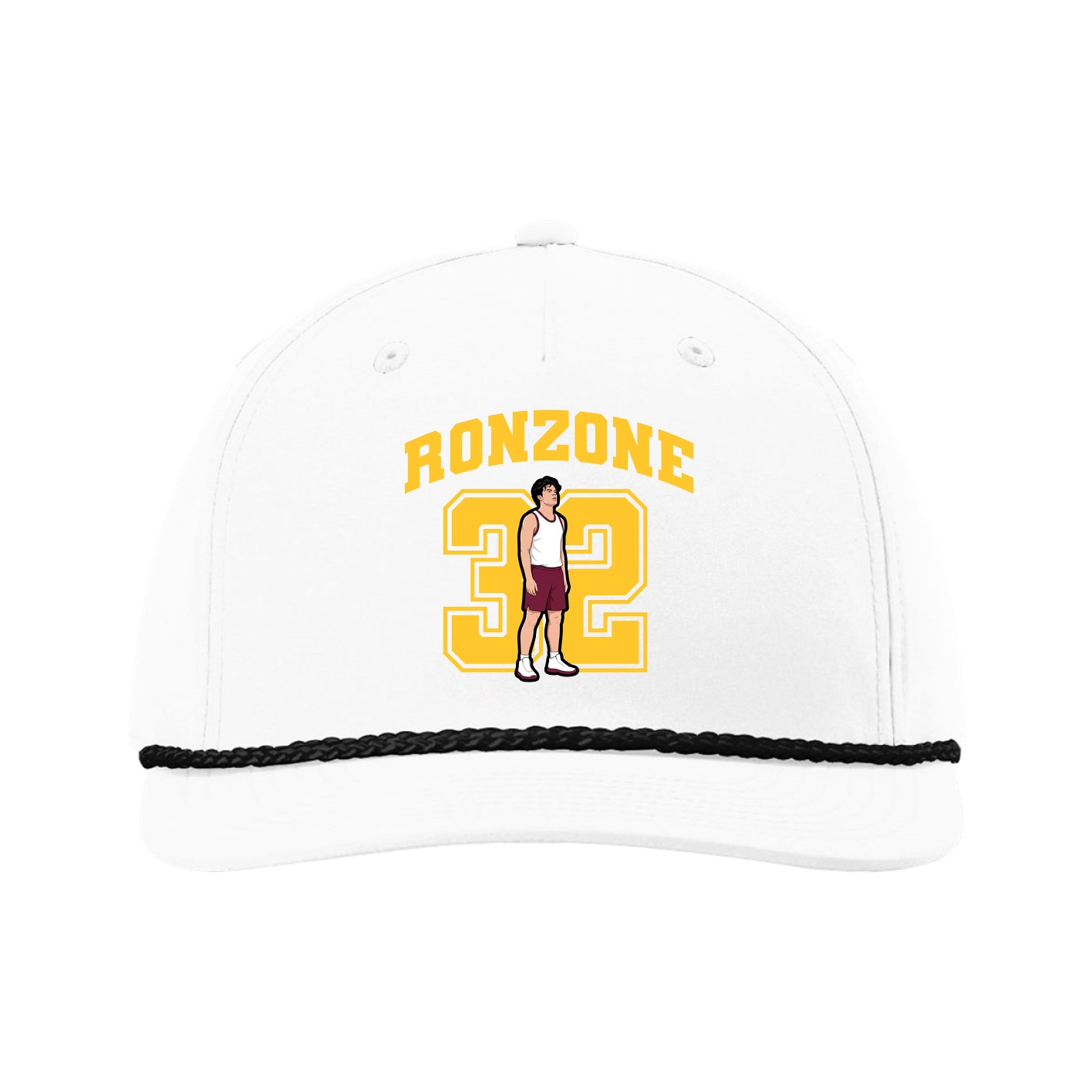 Five-Panel Classic Rope Cap — Number in White