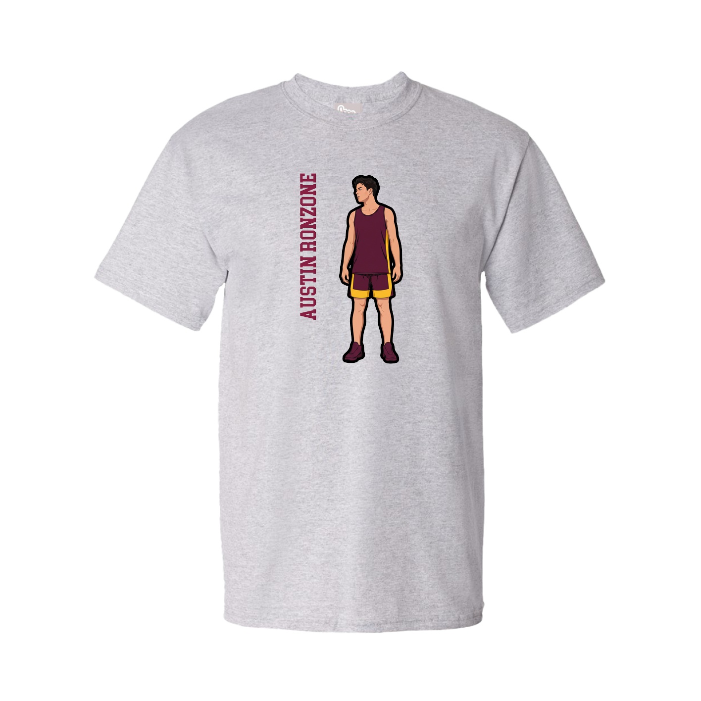 Tee — Name Vertical in Grey