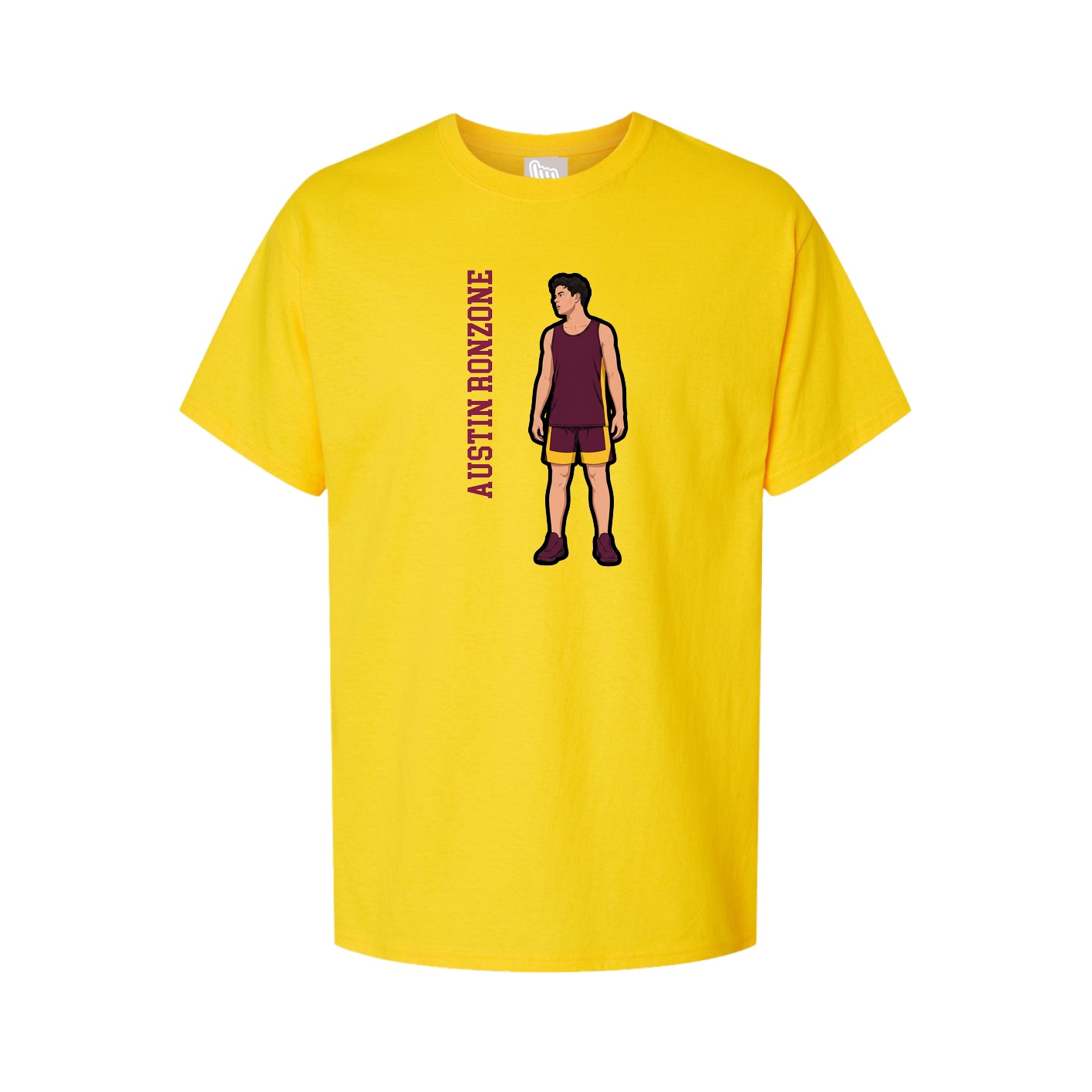 Youth Tee — Name Vertical in Gold