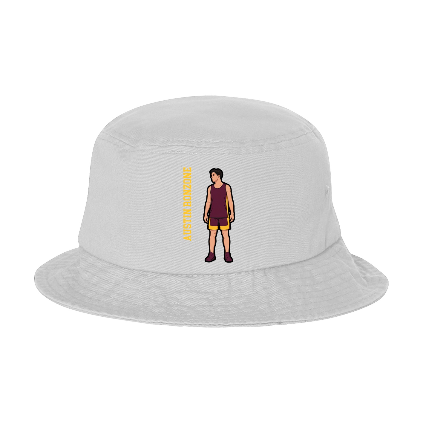 Bucket Cap — Name Vertical in White