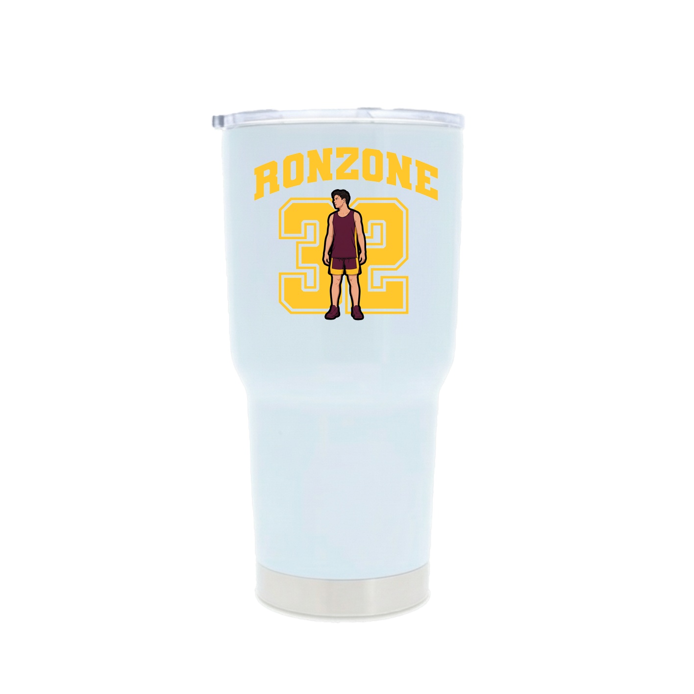 30oz Stainless Steel Tumbler — Number in White