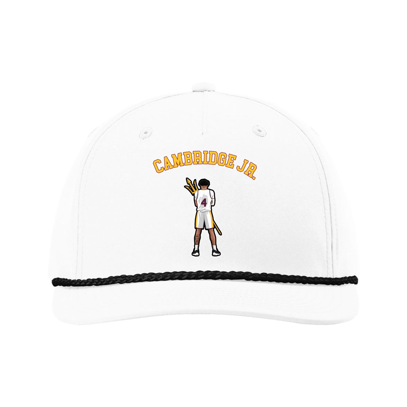 Five-Panel Classic Rope Cap — Shirsey Arch in White