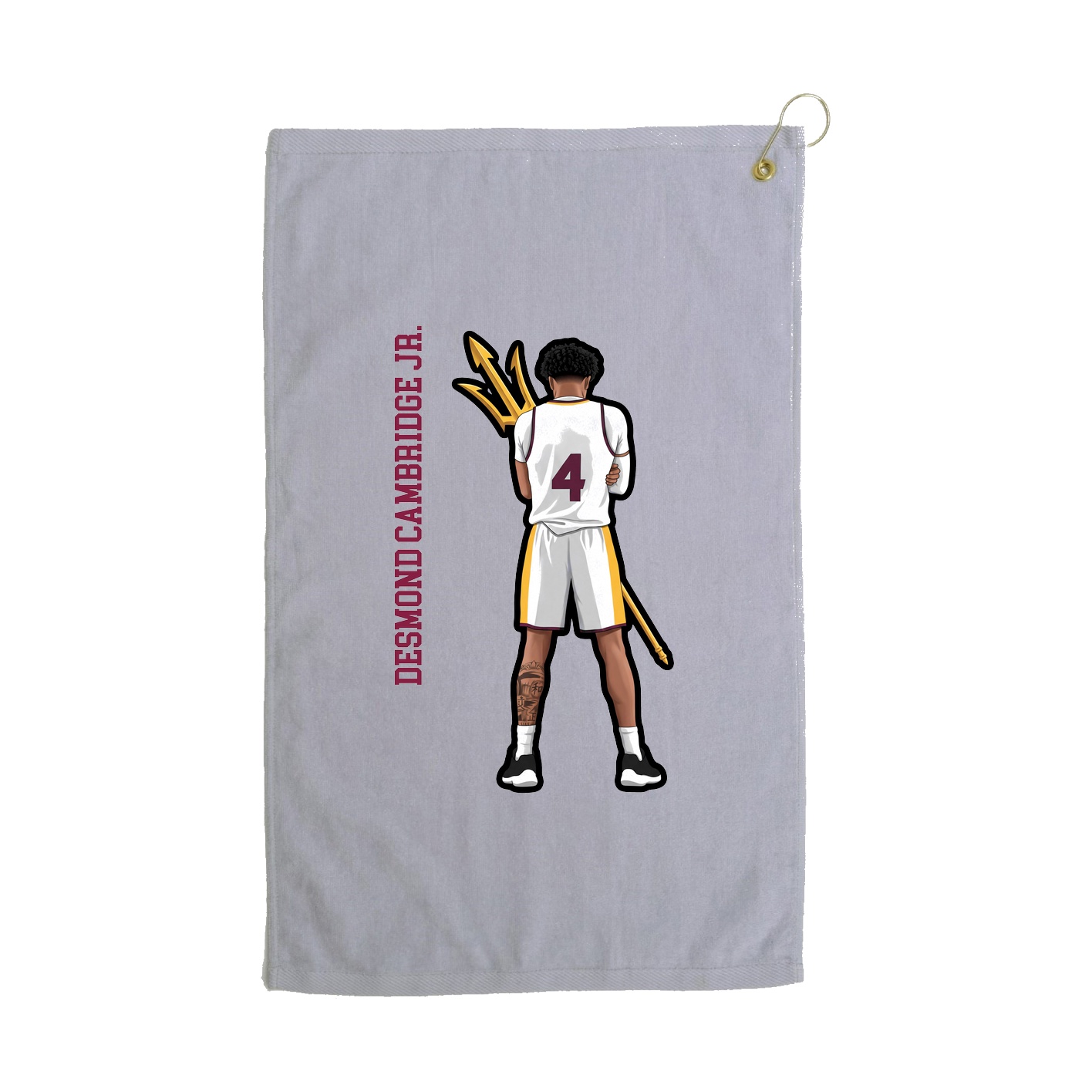 Golf Towel — Name Vertical in Grey