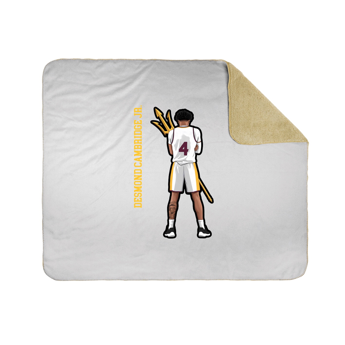 Throw Blanket — Name Vertical in White