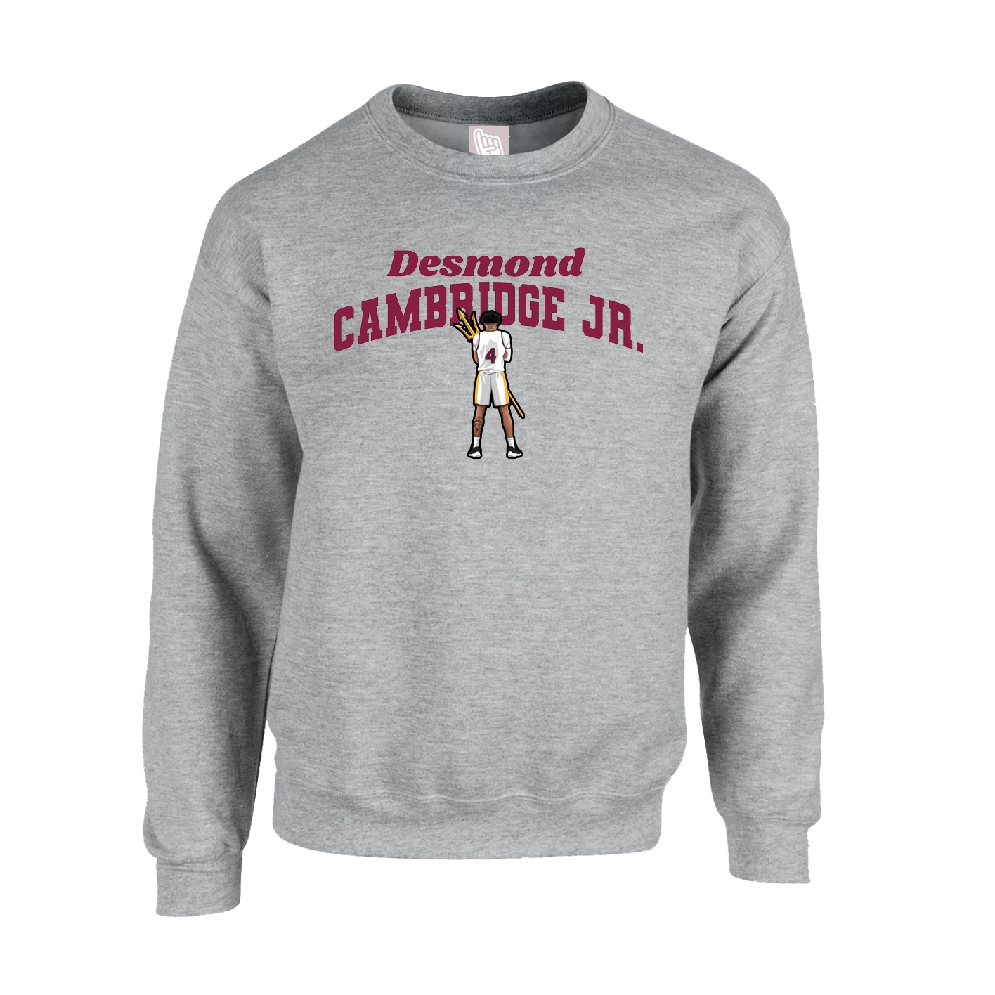 Fleece Crew — Signature Arch in Grey