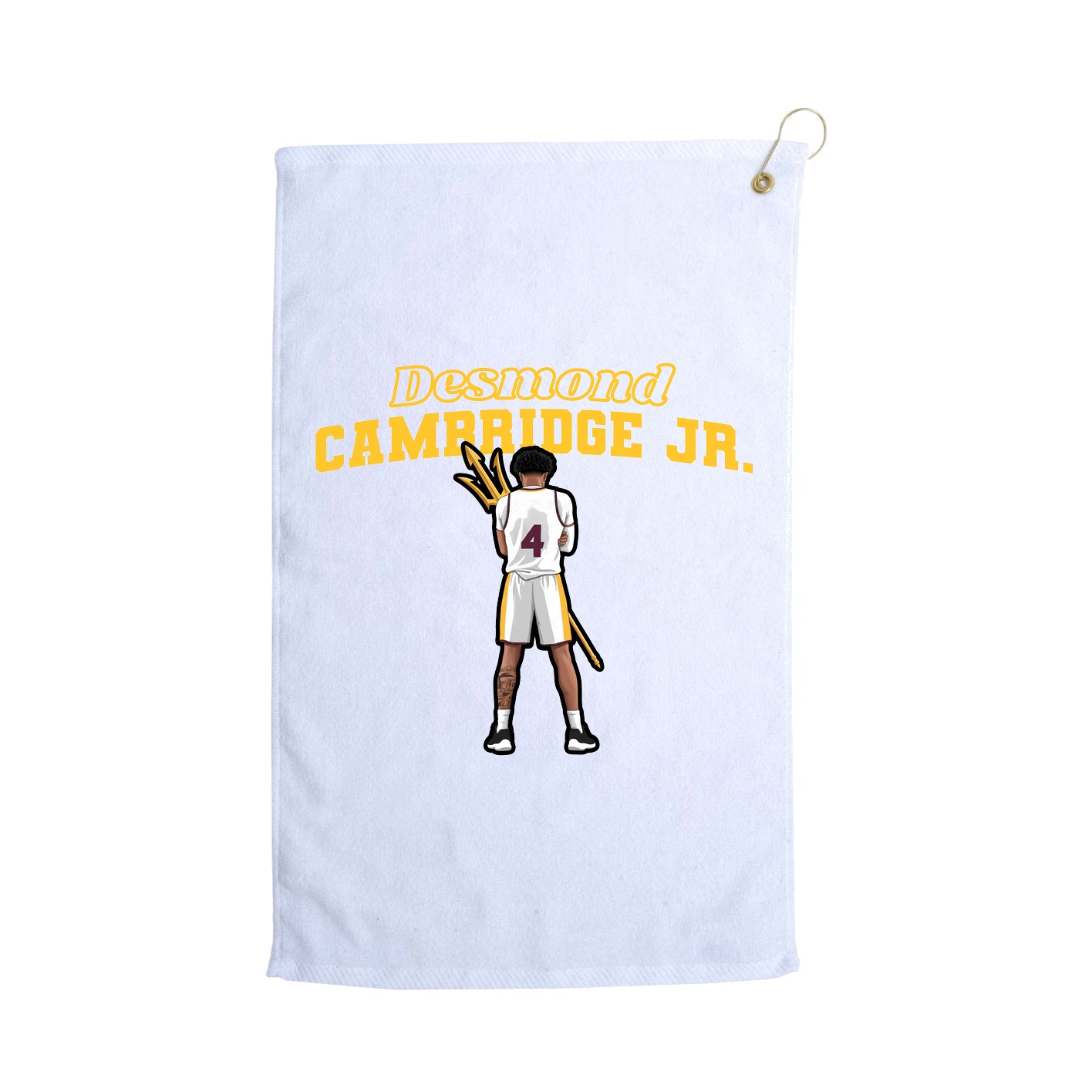 Golf Towel — Name Arch in White