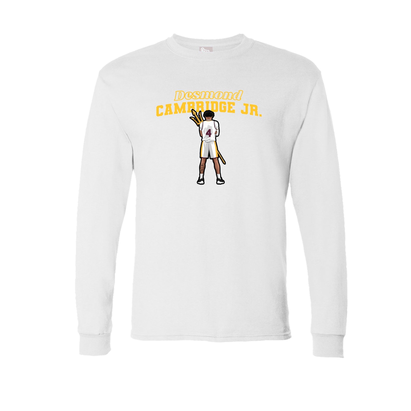 Long Sleeve Tee — Name Arch in White