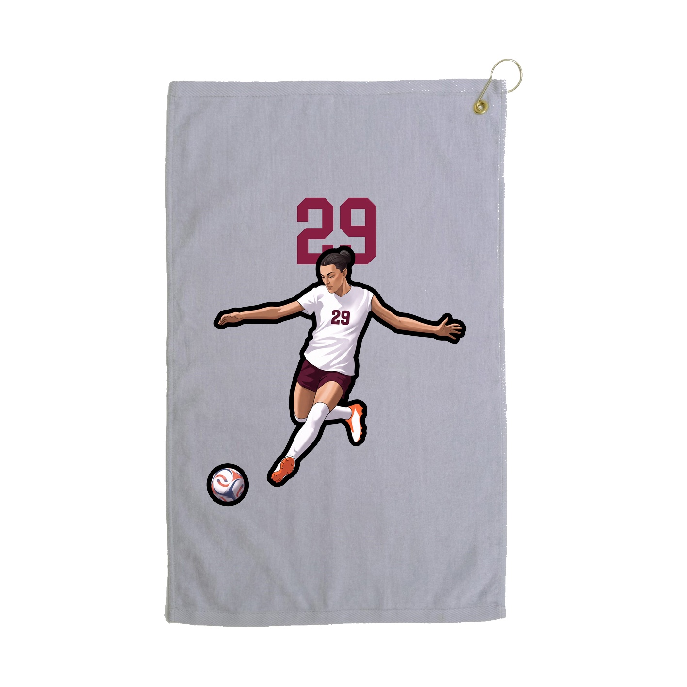Golf Towel — Number Top in Grey