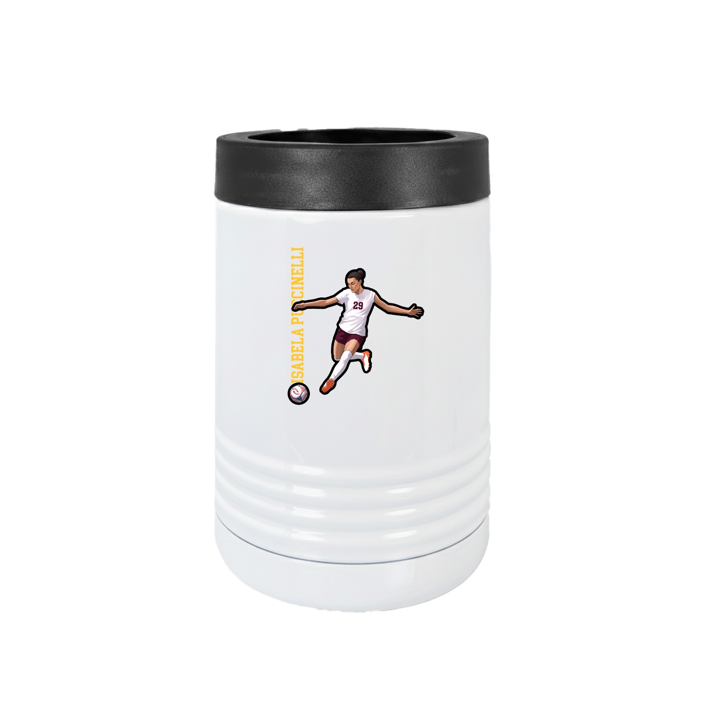 Beverage Holder — Name Vertical in White