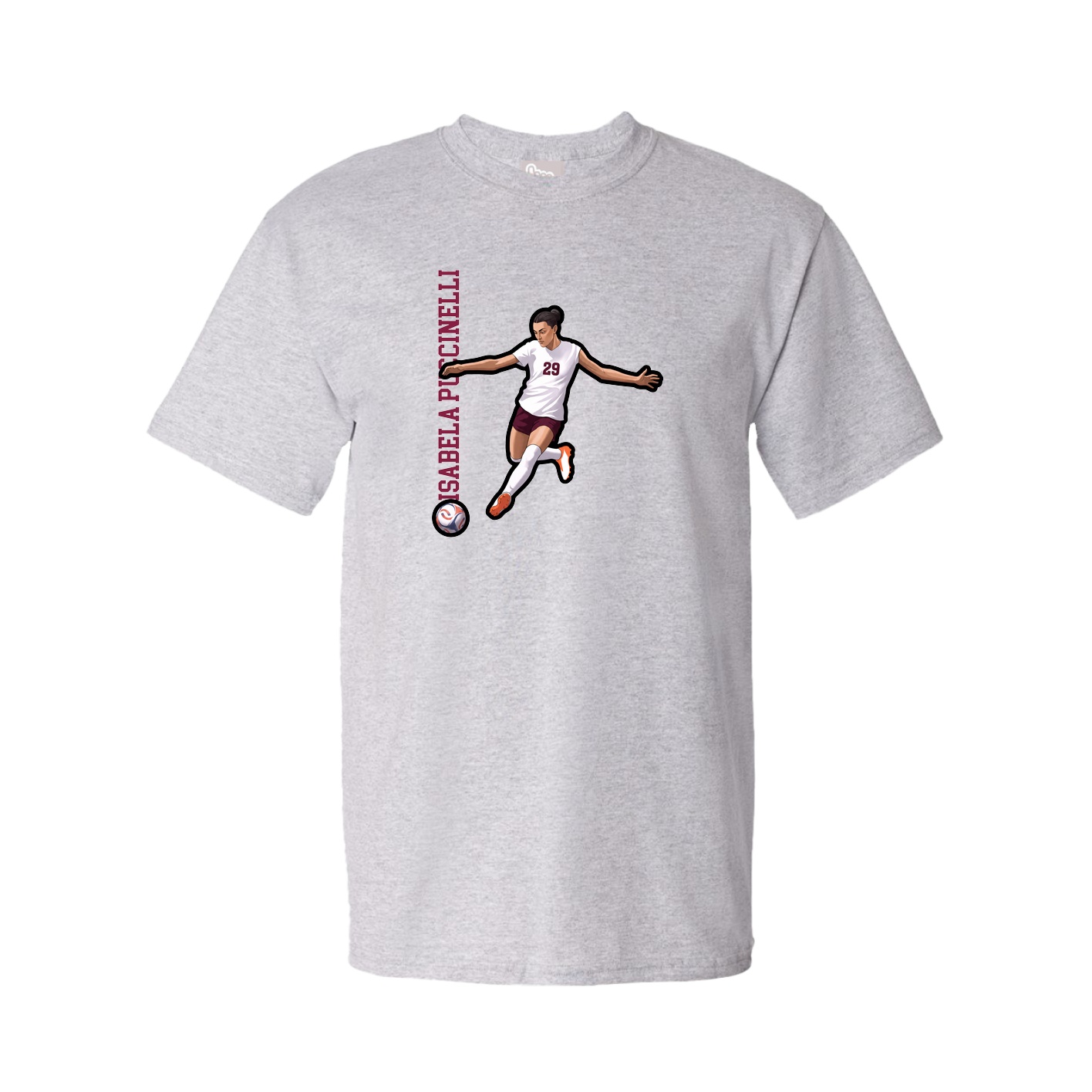 Tee — Name Vertical in Grey
