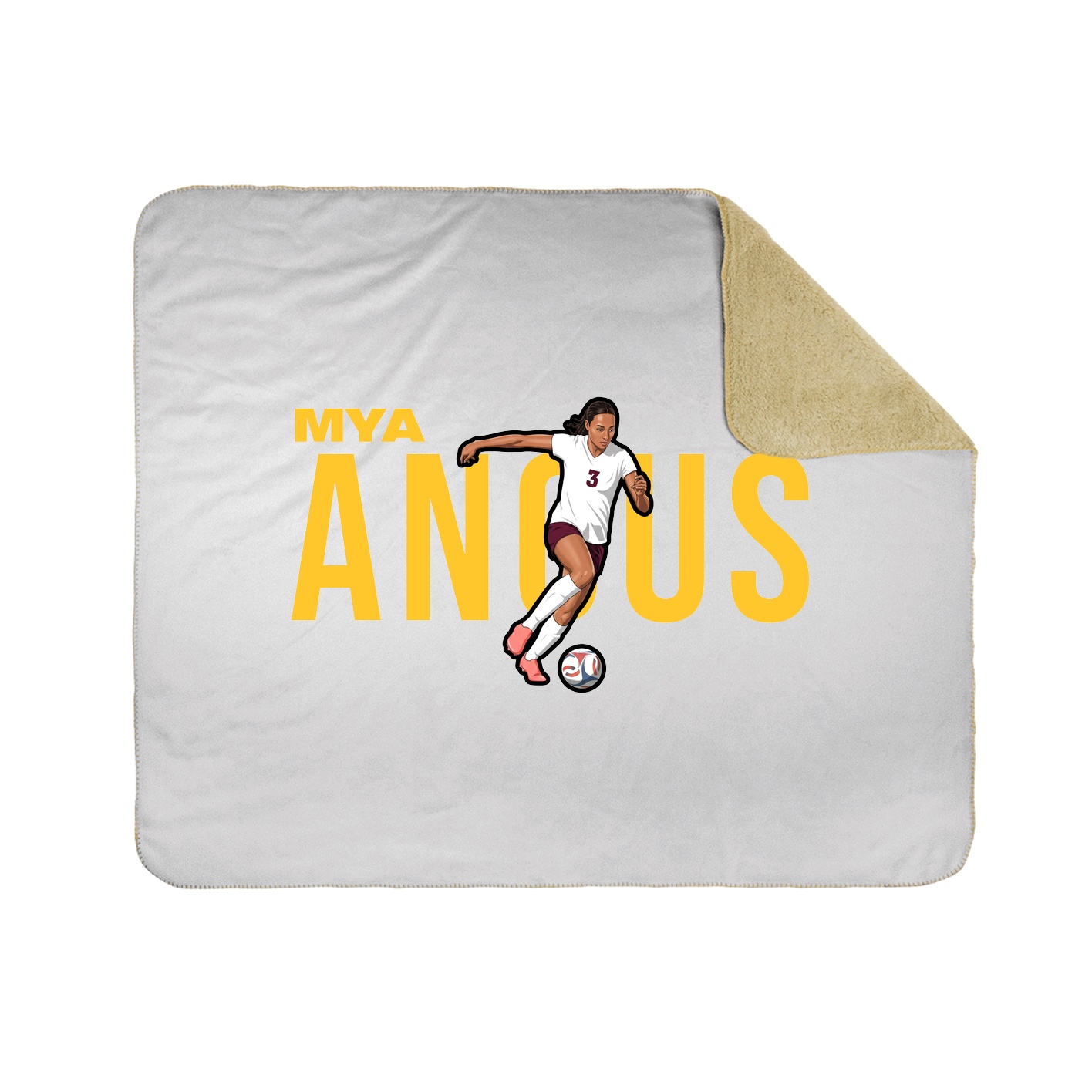 Throw Blanket — Player Name in White
