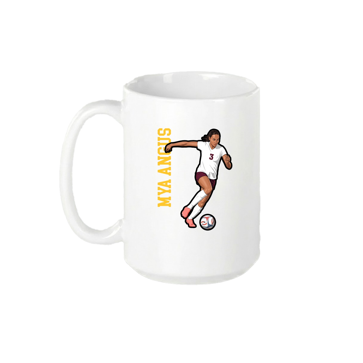 15oz Coffee Mug — Name Vertical in White