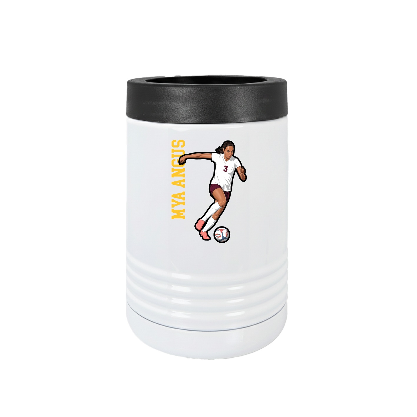 Beverage Holder — Name Vertical in White