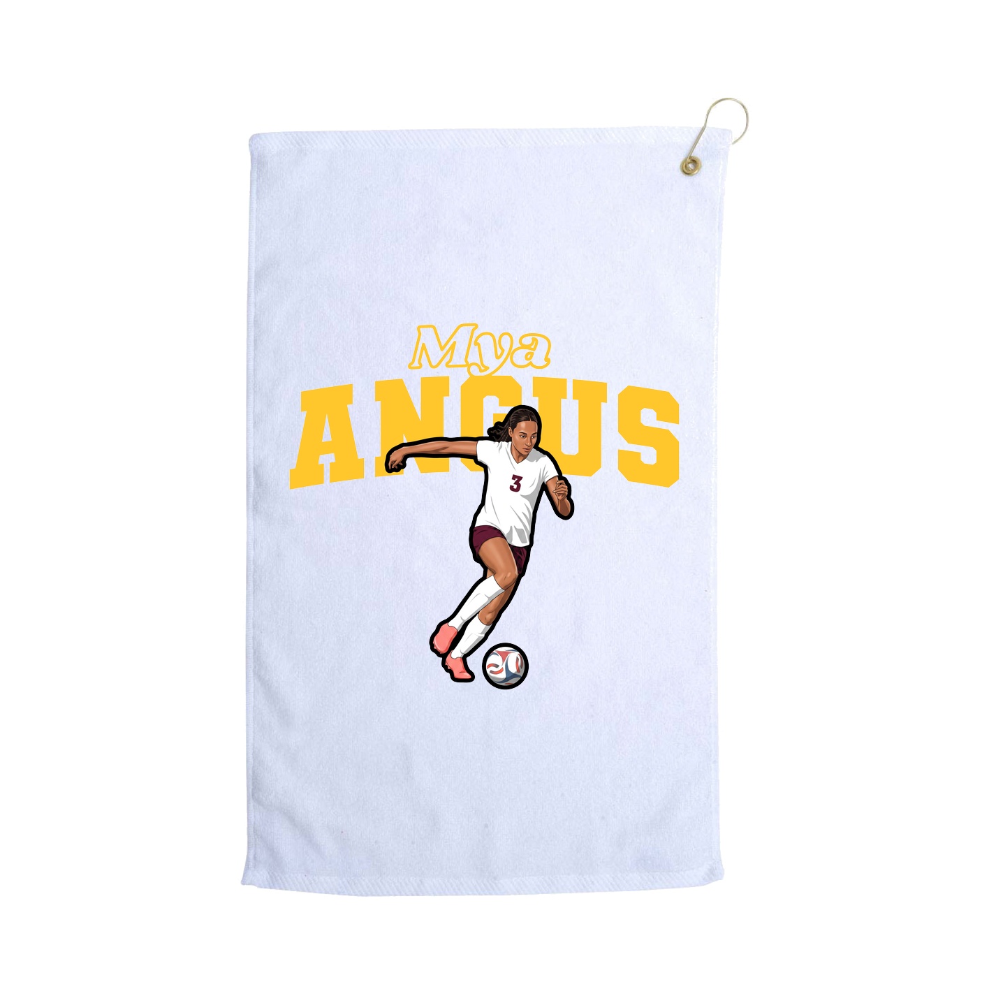 Golf Towel — Name Arch in White