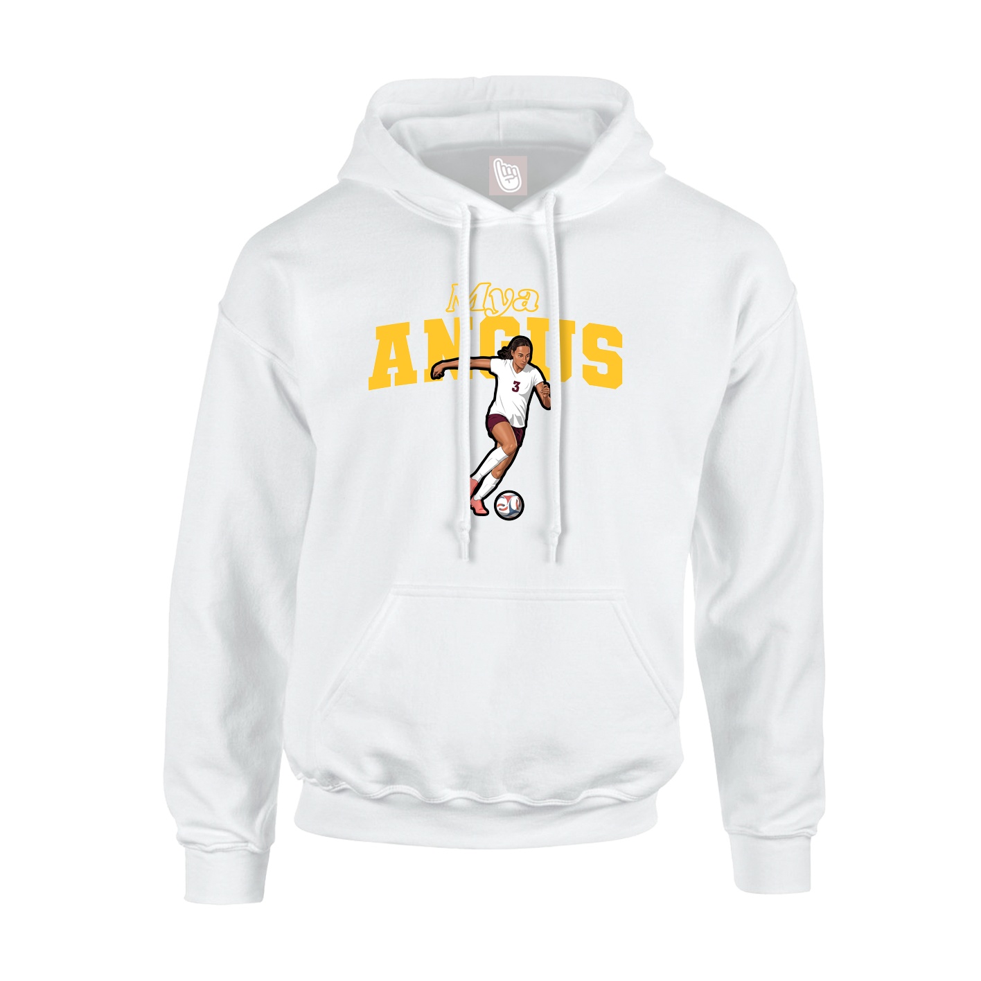 Hoodie — Name Arch in White
