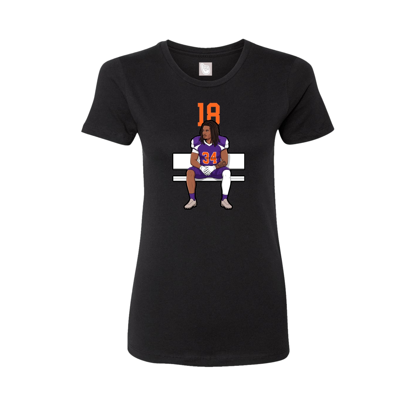 Fitted Women's Tee — Number Top in Black