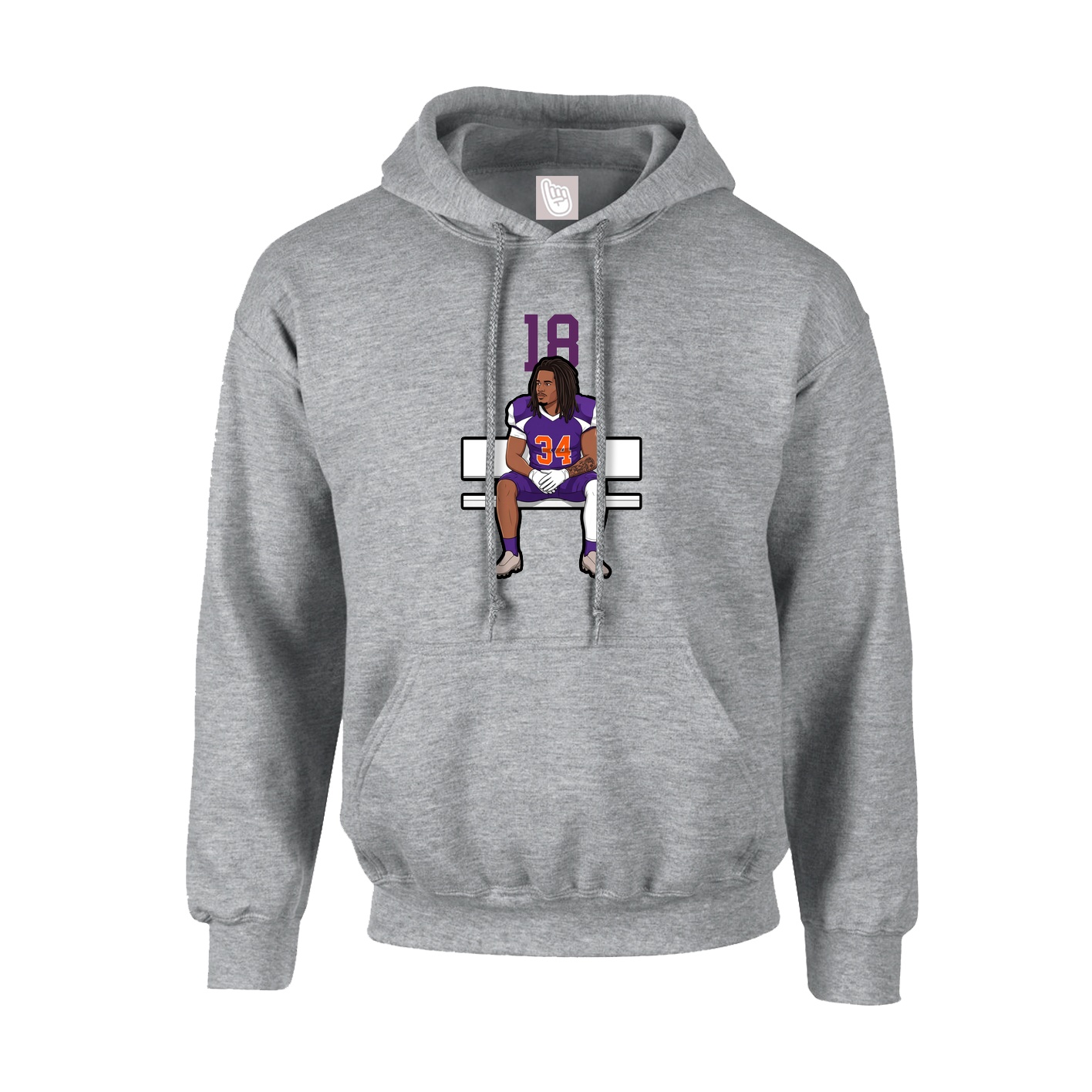 Youth Hoodie — Number Top in Grey