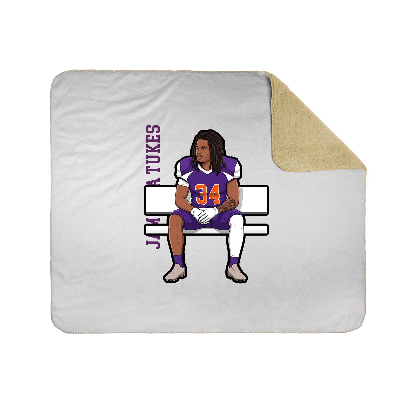 Throw Blanket — Name Vertical in White