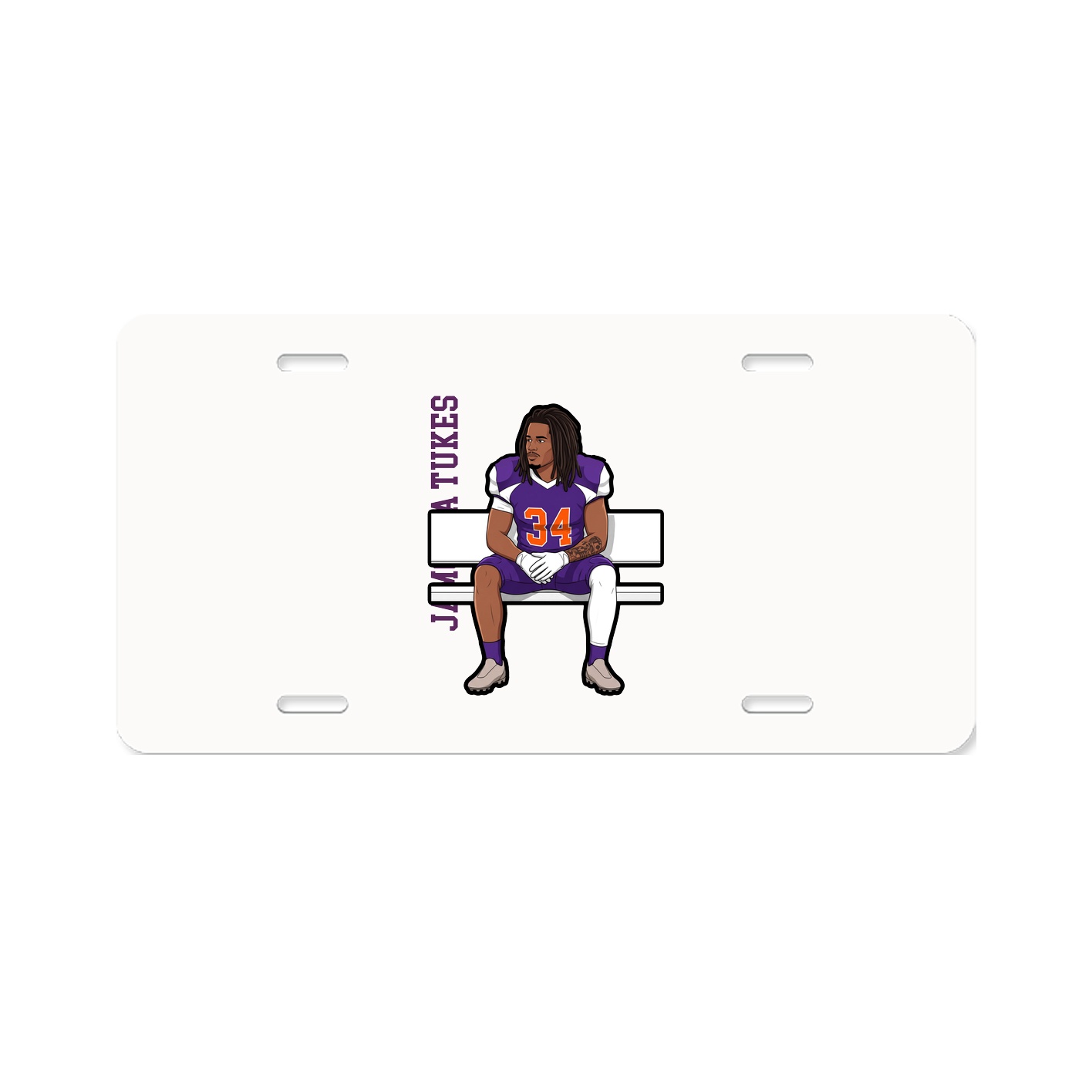License Plate — Name Vertical in Classic