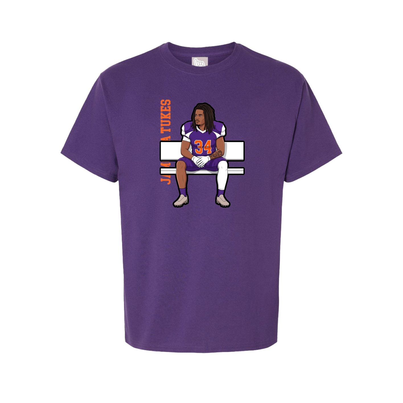 Youth Tee — Name Vertical in Purple