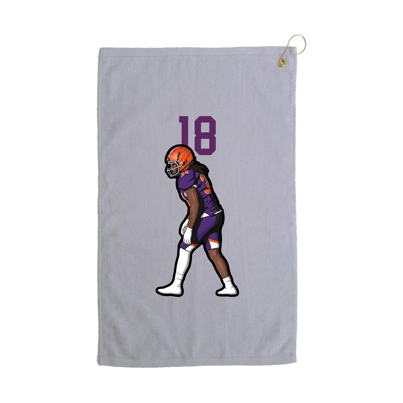 Golf Towel — Number Top in Grey