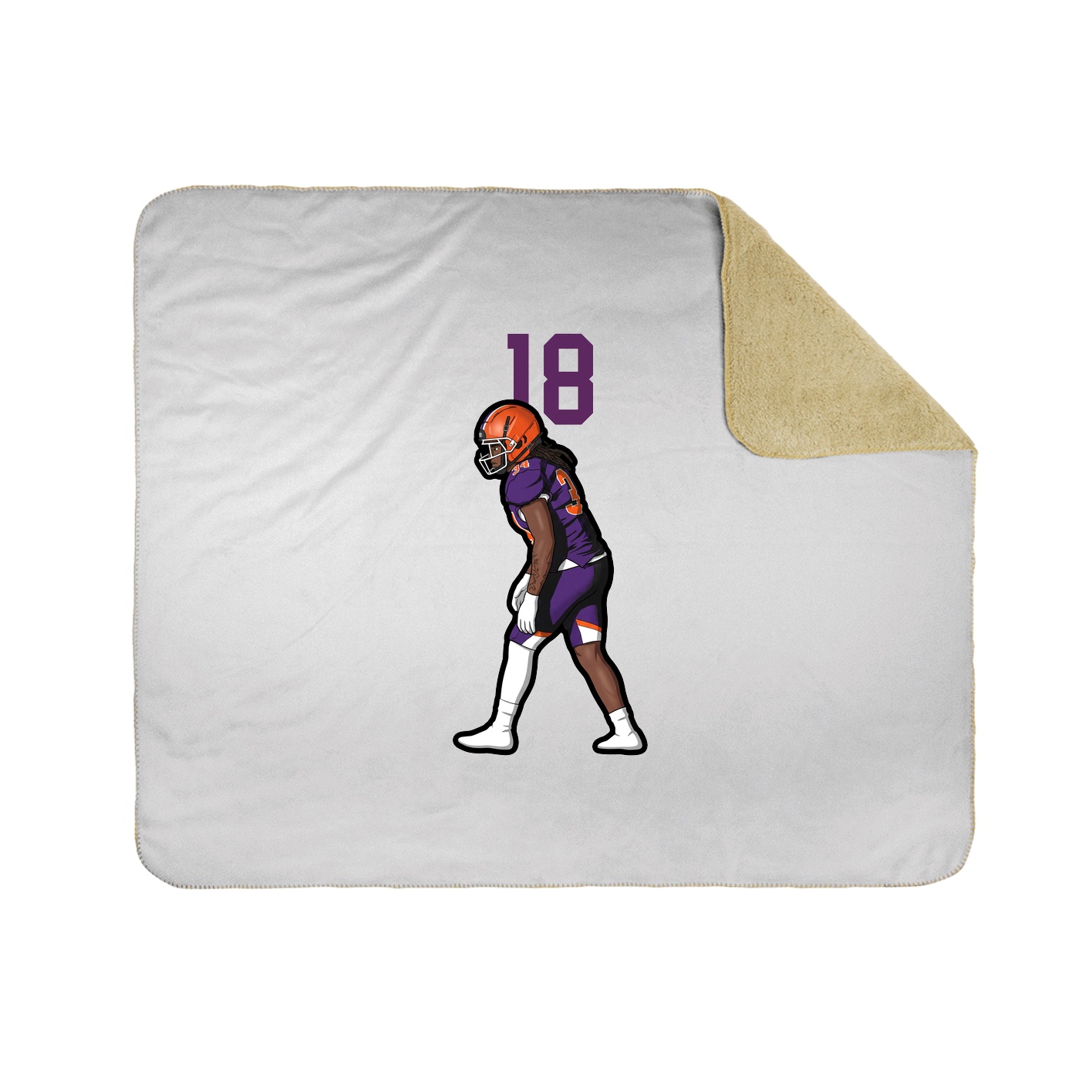Throw Blanket — Number Top in White
