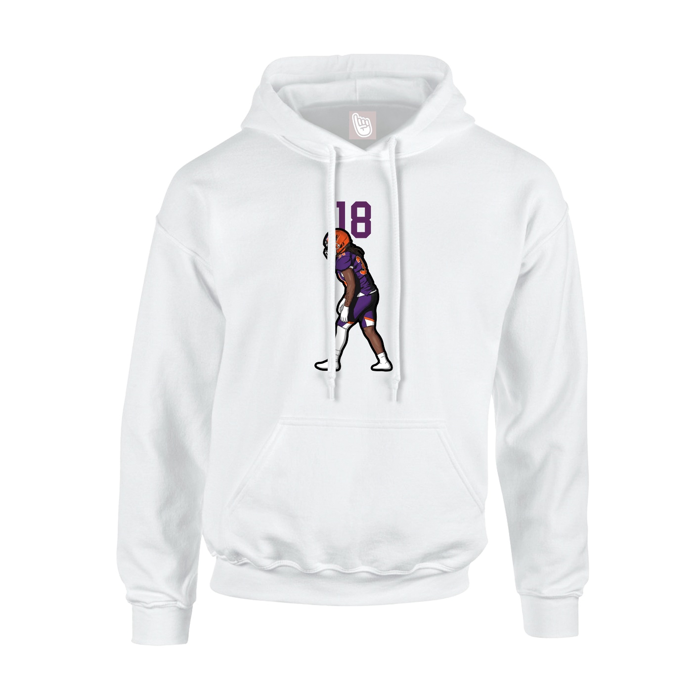 Youth Hoodie — Number Top in White