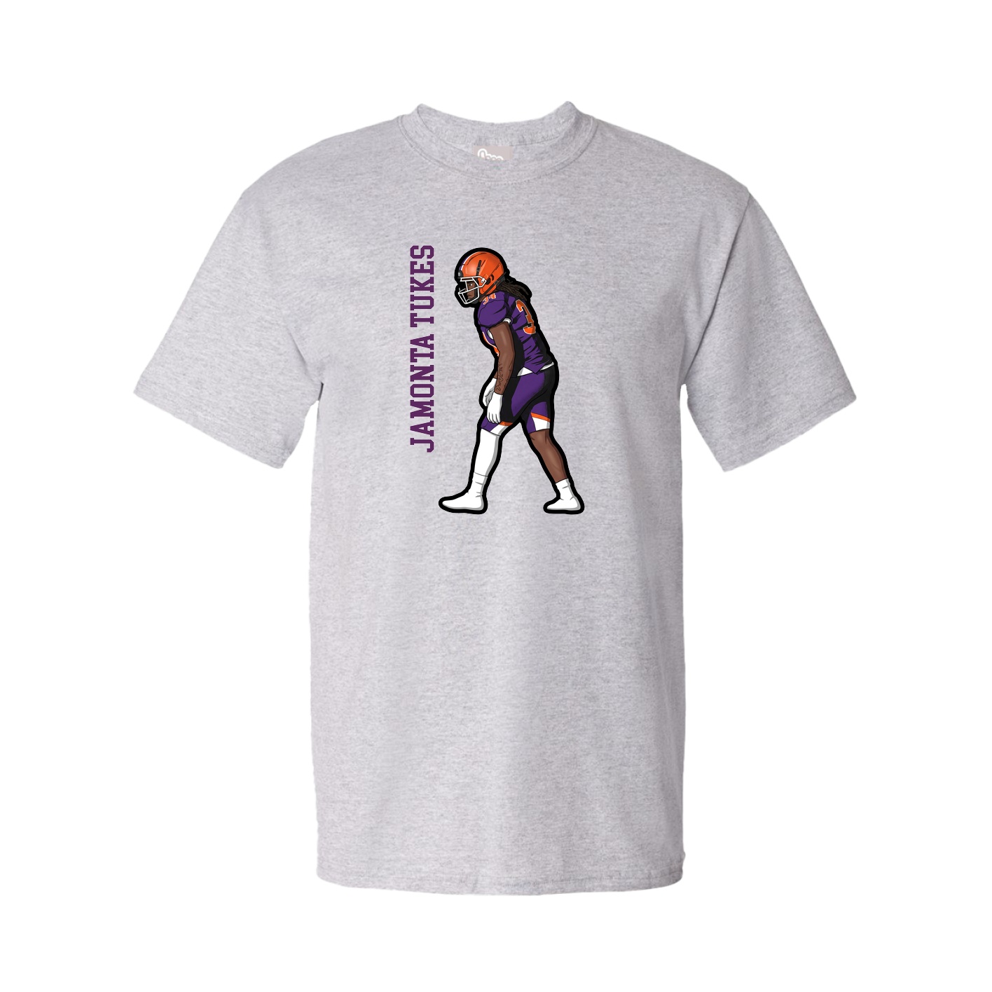 Youth Tee — Name Vertical in Grey